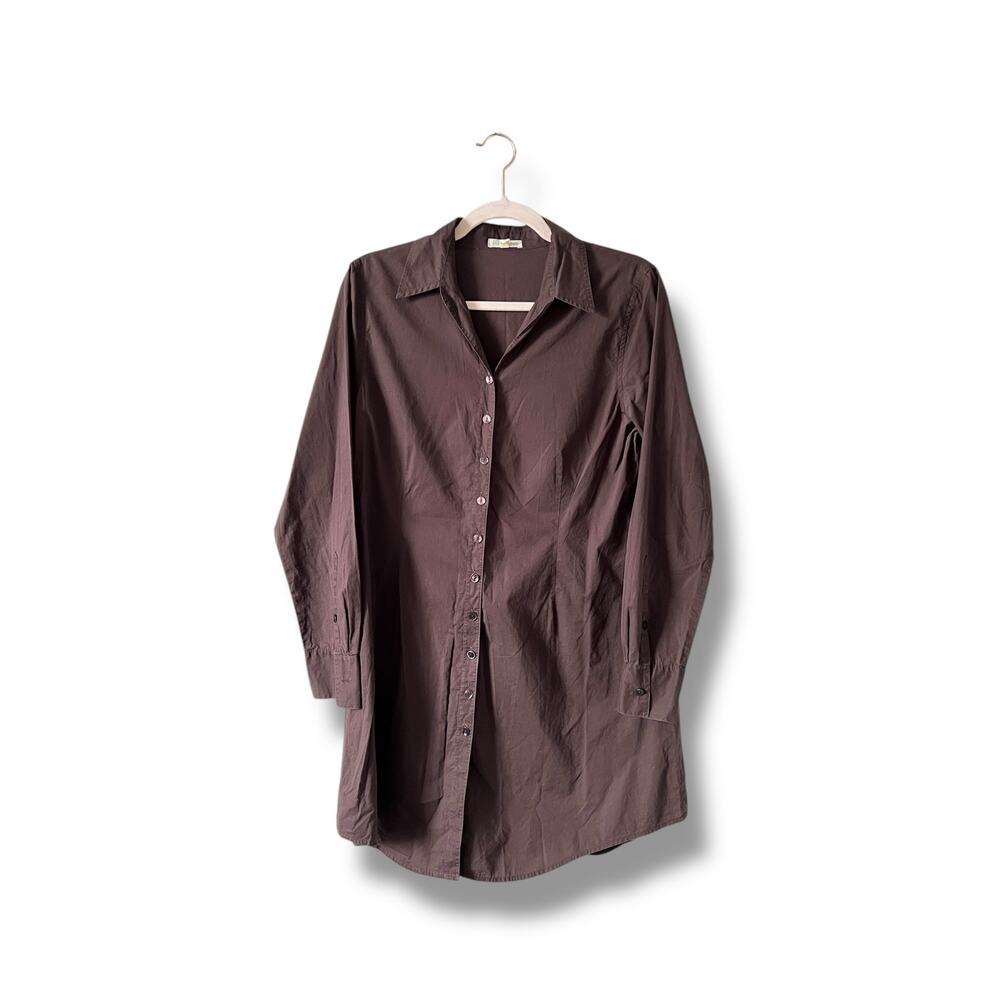 Eileen Fisher Brown Oversized Button Down